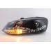 Volkswagen Polo 10- Black Projecor Headlamp w LED